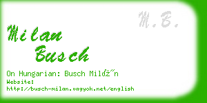 milan busch business card